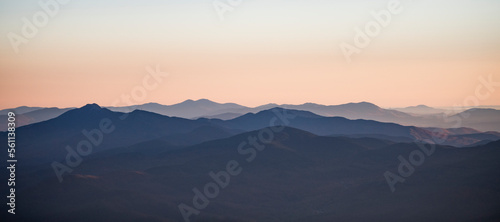 Green Mountain National Forest at sunrise from small plane