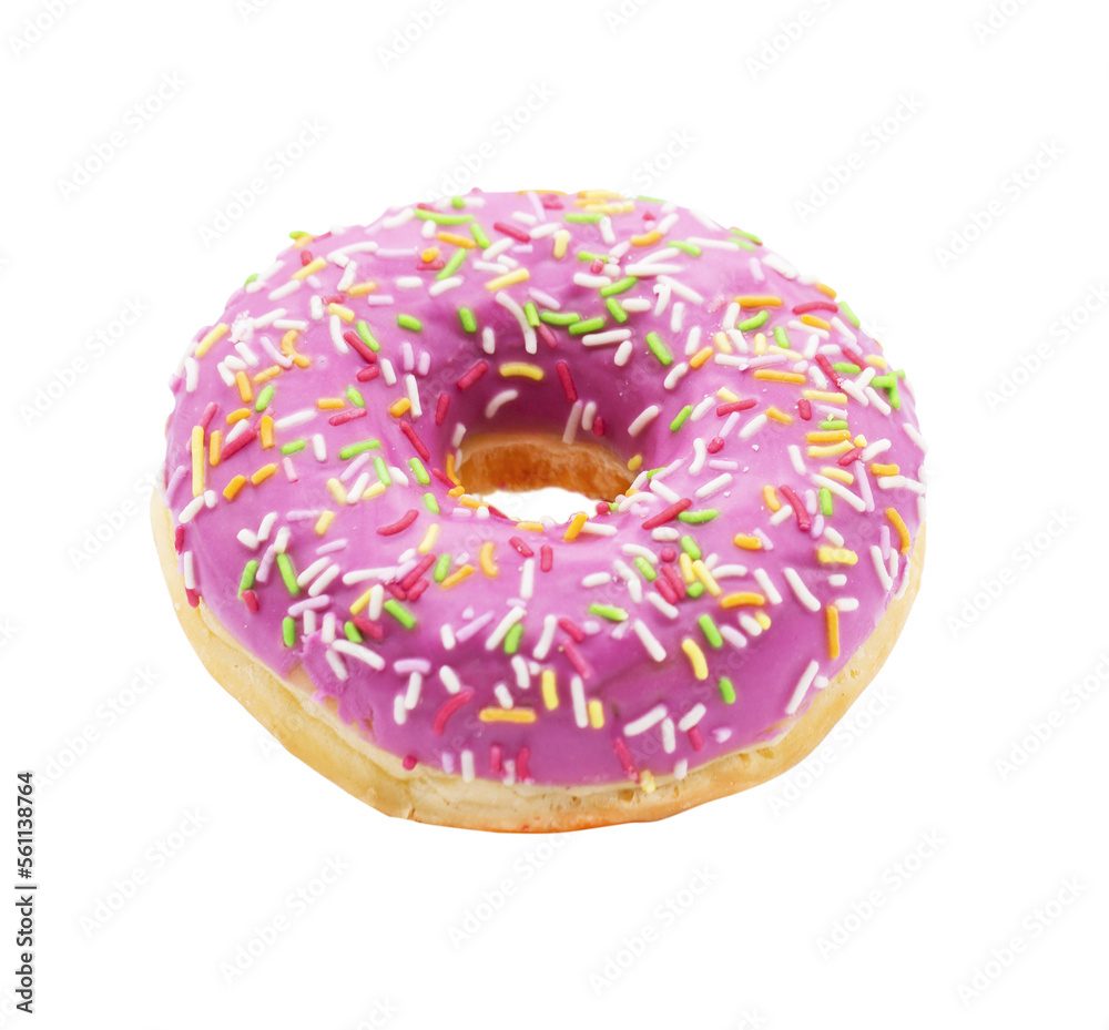 Donut with colorful sprinkles isolated on transparent background. PNG Donut with colorful sprinkles isolated on transparent background. PNG
