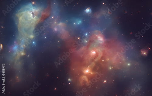 Gas Nebula - Stars - Sun - Pillars of Creation - Deep Space - Astrophotograph - Galaxys - Deep Field - Astronomy - Cosmology - generative ai- Milky Way Galaxy - Universe - Cosmos - Science Fiction 