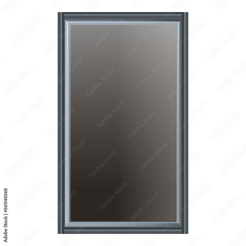 Vintage simple dark Window in realistic style. Wood Frame. Colorful vector illustration isolated on white background.