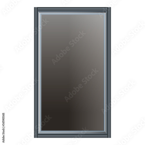 Vintage simple dark Window in realistic style. Wood Frame. Colorful vector illustration isolated on white background.