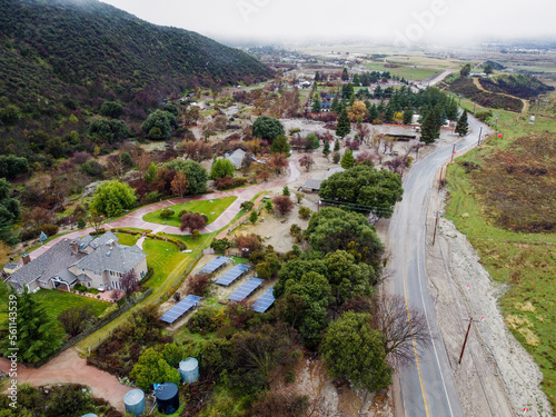 Canvas Print The Yucaipa, North Bench, Village Flooded by Heavy Rains in California during el