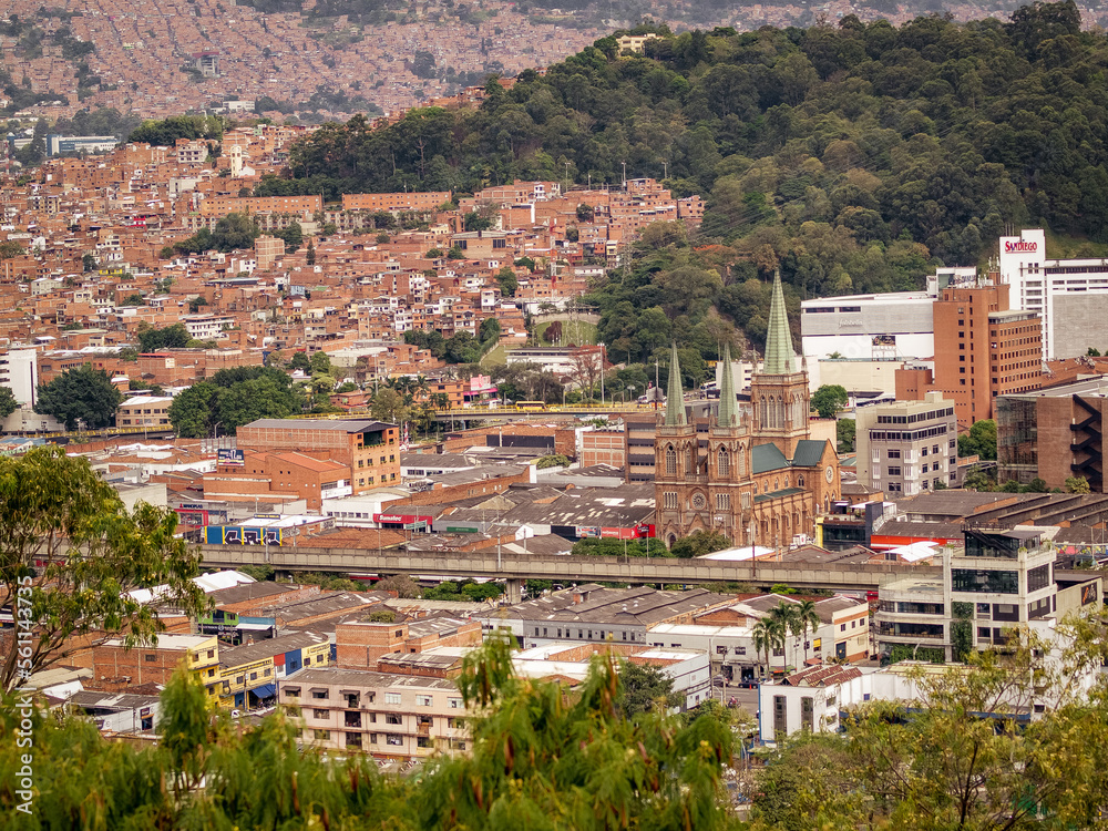 The view on the Medellin city from the Pueblito Paisa, Columbia, South America