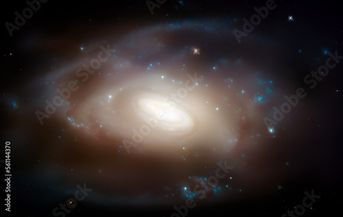Galaxie with stars in deep Space - Sun - Astrophotograph - Deep Field - Astronomy - Cosmology - Astrophysics - Milky Way Galaxy - Universe - Cosmos - Science Fiction
