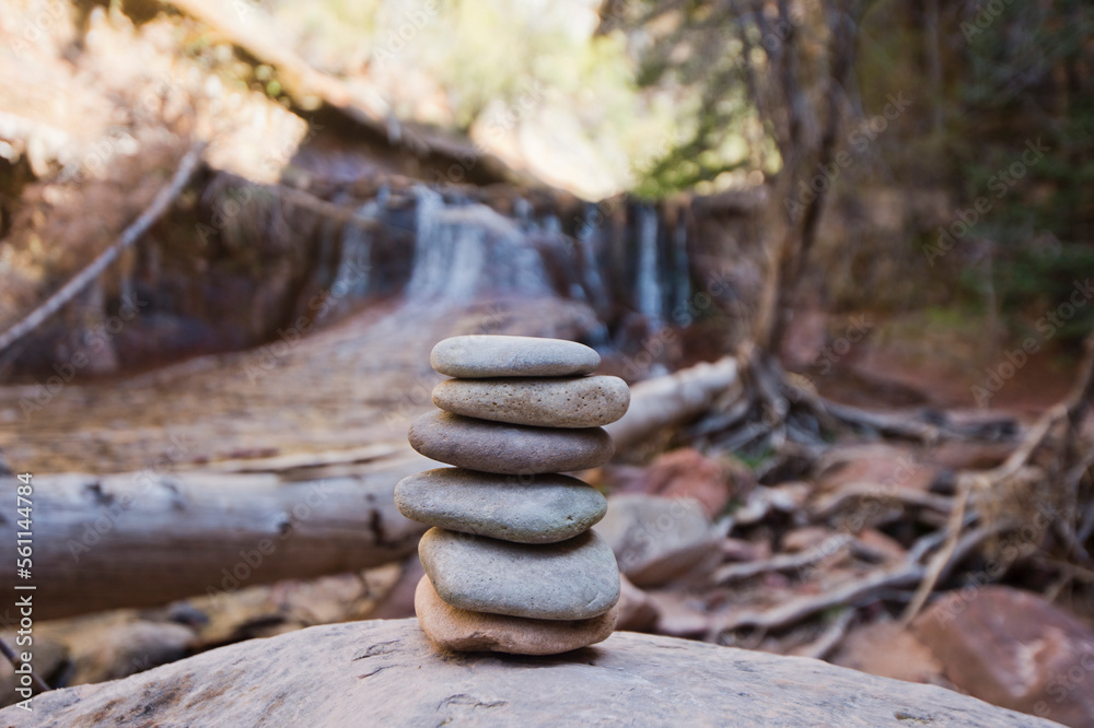 Stack of stones, Zion National Park, Utah, USA Stack of stones, Zion National Park, Utah, USA