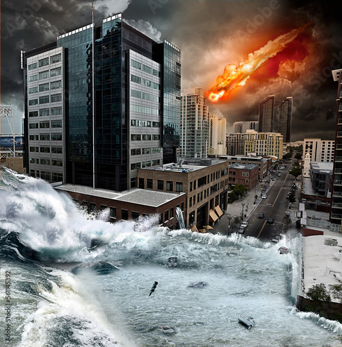 Apocalyptic catastrophe on a city photo