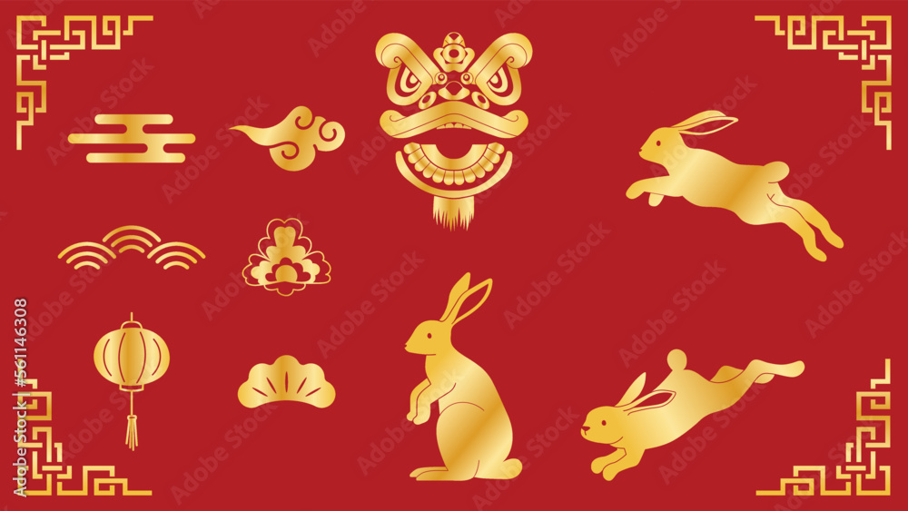 Chinese new year ornament vector illustration