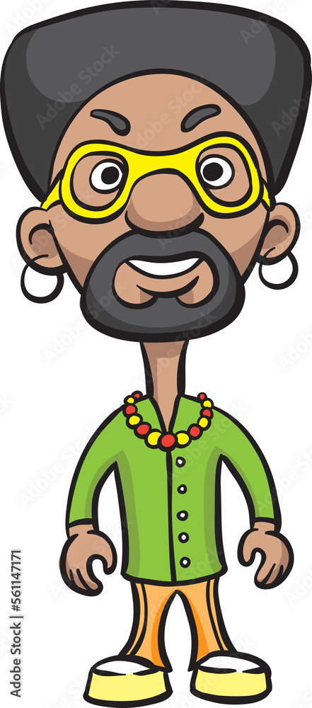 cartoon black man character - PNG image with transparent background