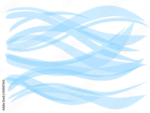 流れる空気の波形　ブルー