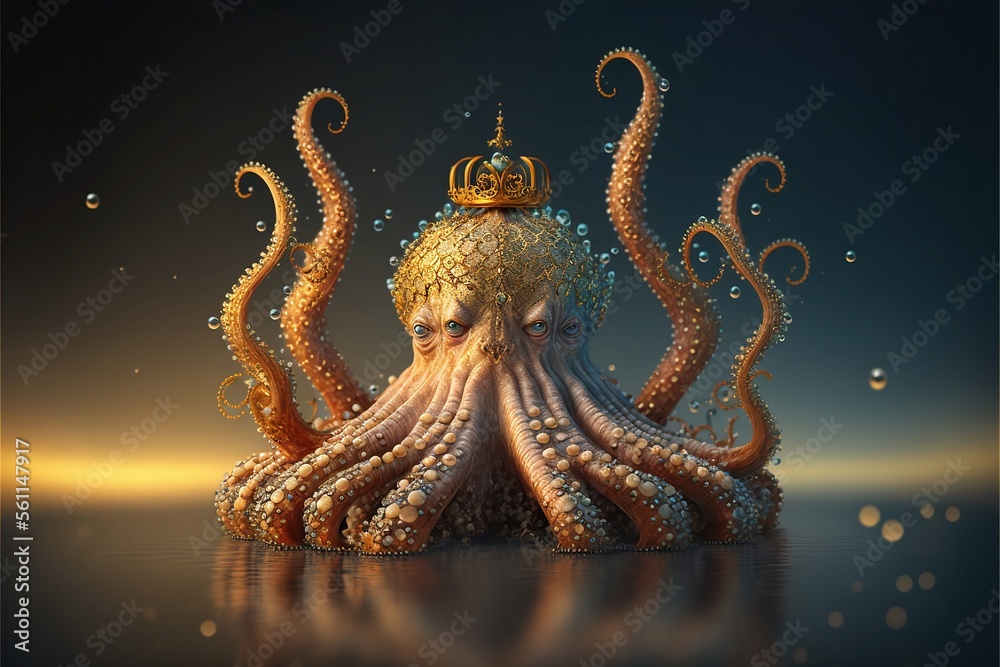 Fototapeta premium abstract christmas tree octopus