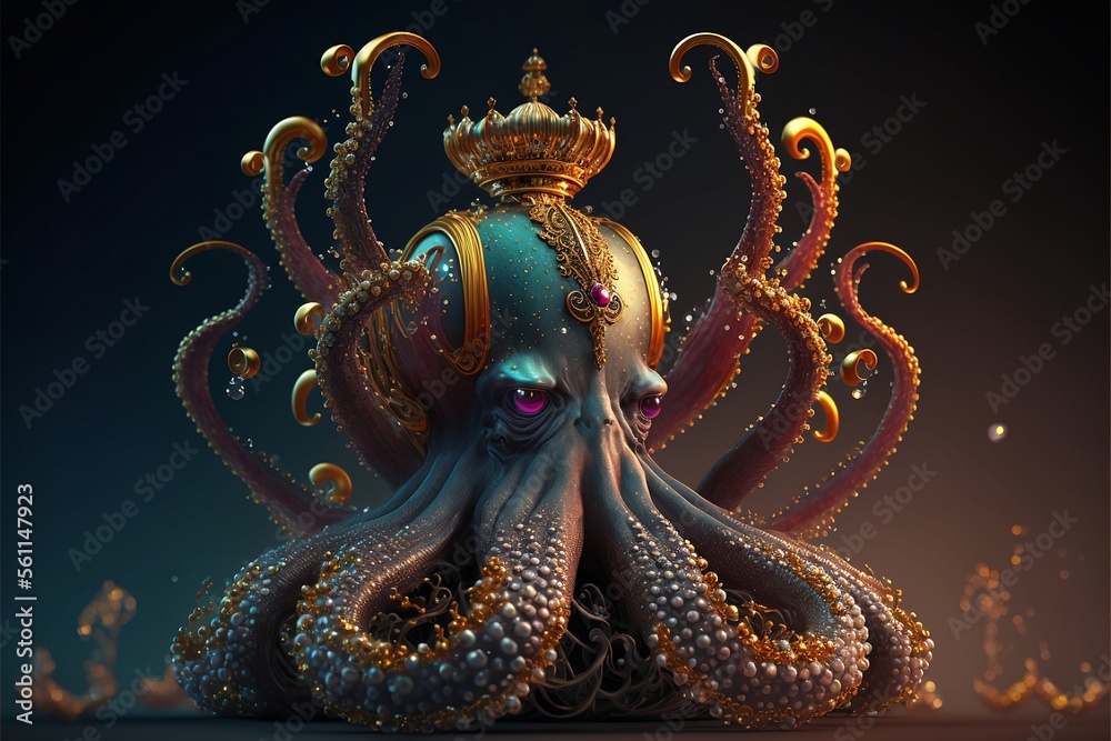 Fototapeta premium golden octopus statue