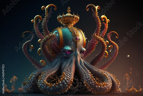 golden octopus statue