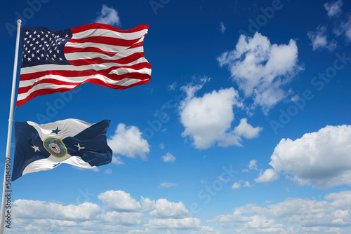 Fotografering flag of Vice Commandant of the United States Coast Guard, USCG waving in the wind