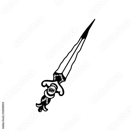 vector illustration of black dagger