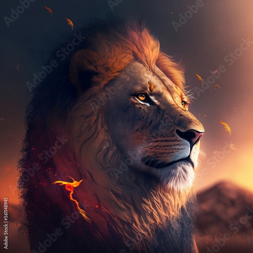 portrait of a lion