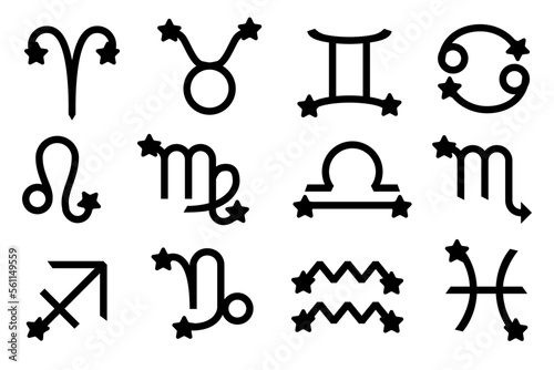 12星座のマーク　星のデザイン