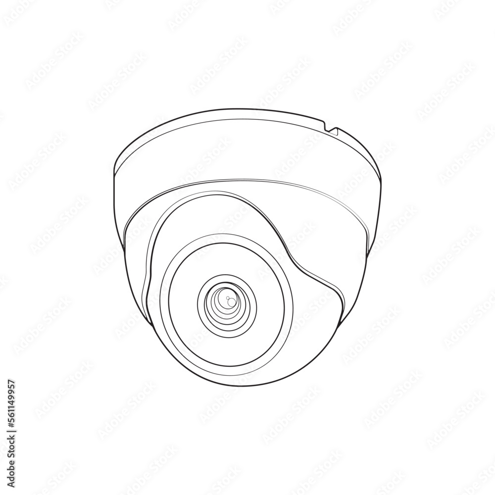 Cctv in line art vector style, isolated on white background. Cctv in line art vector style for coloring book. Cctv in line art vector style, isolated on white background. Cctv in line art vector style for coloring book.