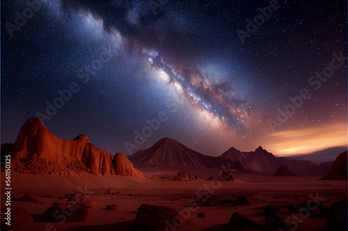 sunset  over  mountains  galaxie  desert  atacama  place