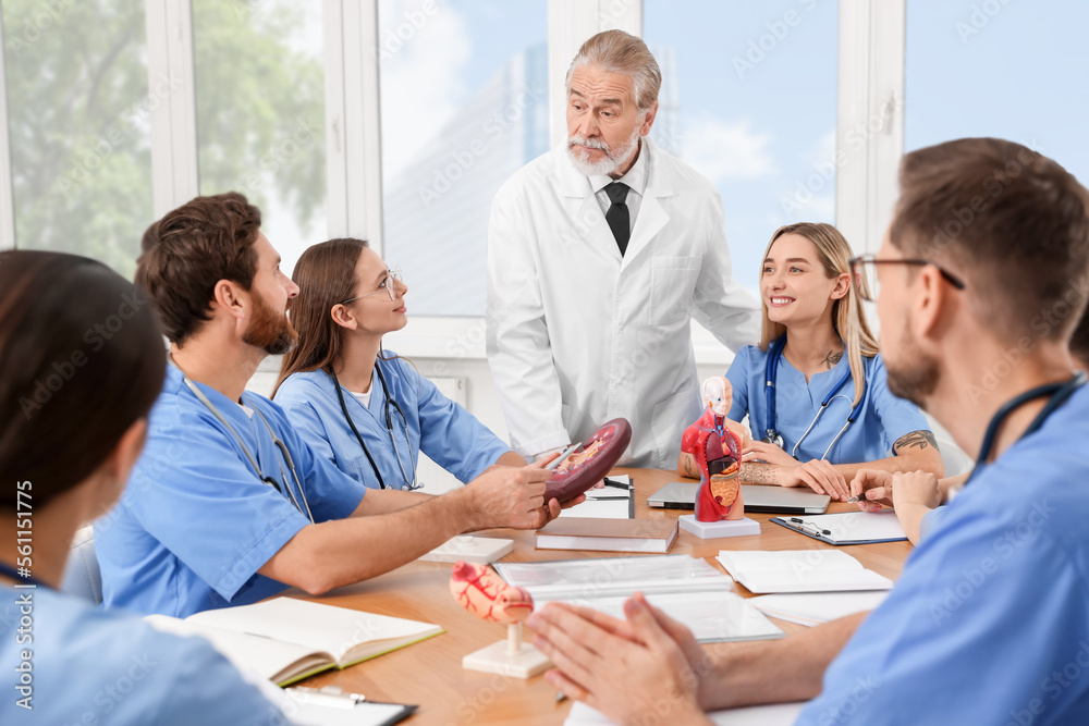 Doctor and interns on lecture in university Doctor and interns on lecture in university