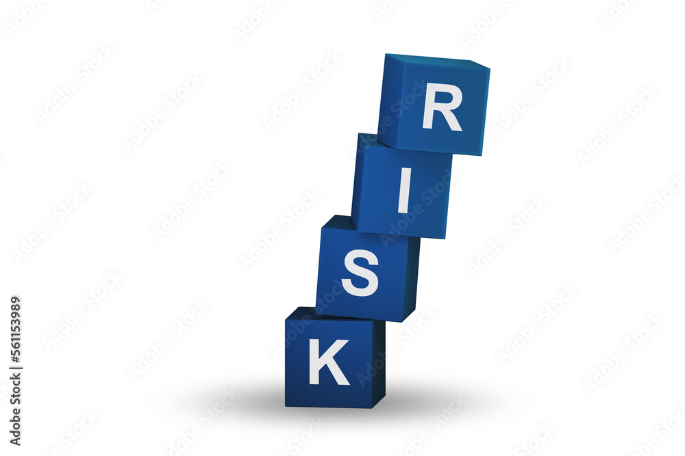 Risk management concept with cubes stack Risk management concept with cubes stack