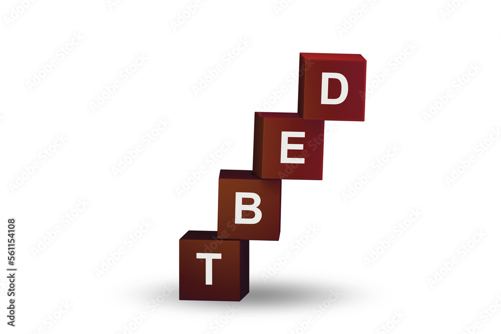 Loan and debt concept with cubes - 3d rendering Loan and debt concept with cubes - 3d rendering