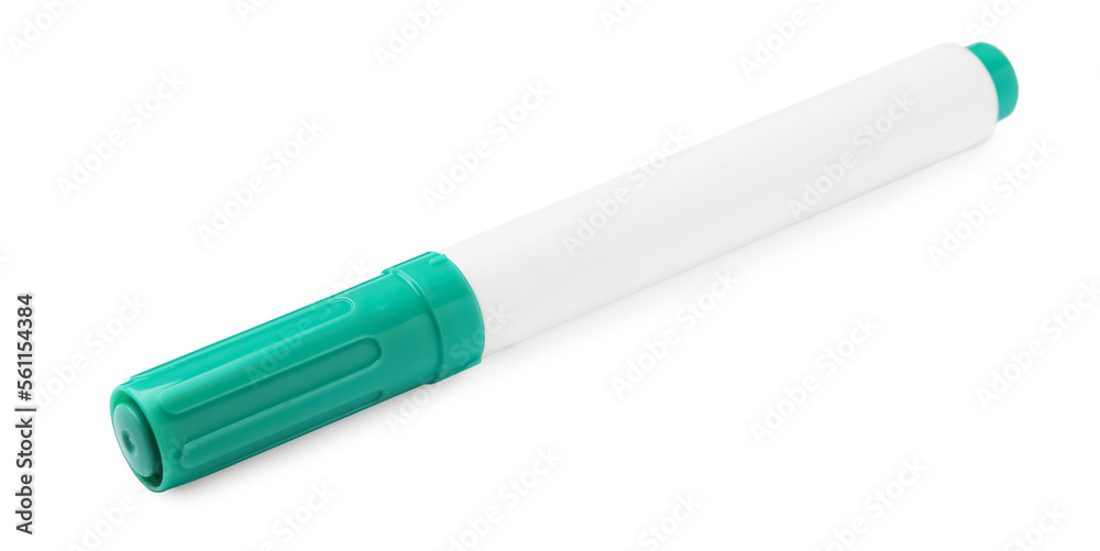 Bright green marker isolated on white. School stationery Bright green marker isolated on white. School stationery