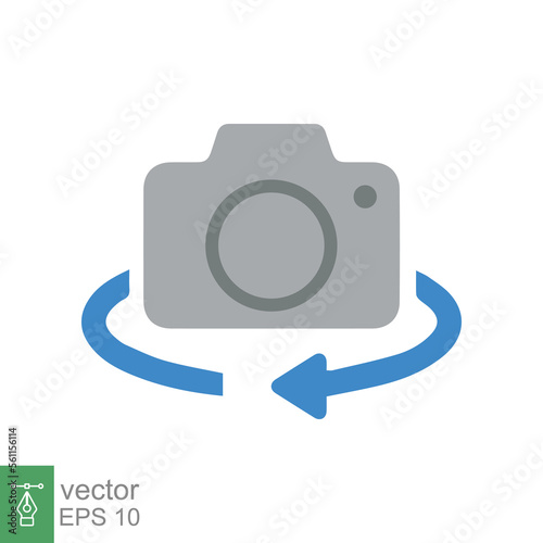 Camera flip icon. Simple flat style. Switch rotate, reverse, swap, snapshot, photo concept. Vector illustration design isolated on white background. EPS 10.