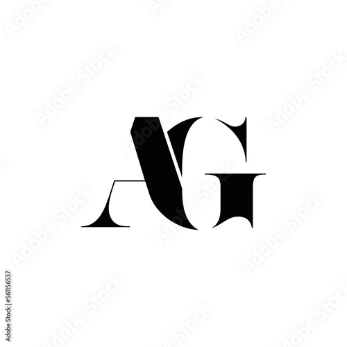 Abstract AG letters initials monogram logo design, icon, minimalist, simple, elegant