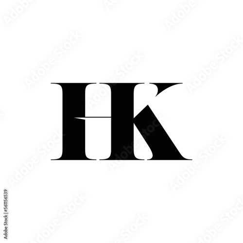 Abstract HK letters initials monogram logo design, icon, minimalist, simple, elegant