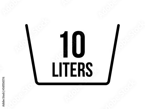 10 liters icon. Liquid measure vector in liters isolated on white background