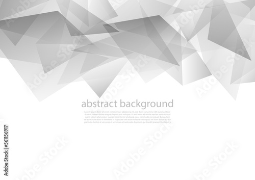 Abstract technology futuristic digital graphic concept black and white triangle pattern elements on white background. Vector illustration.