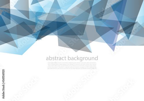 Abstract technology futuristic digital graphic concept blue triangle pattern elements on white background. Vector illustration