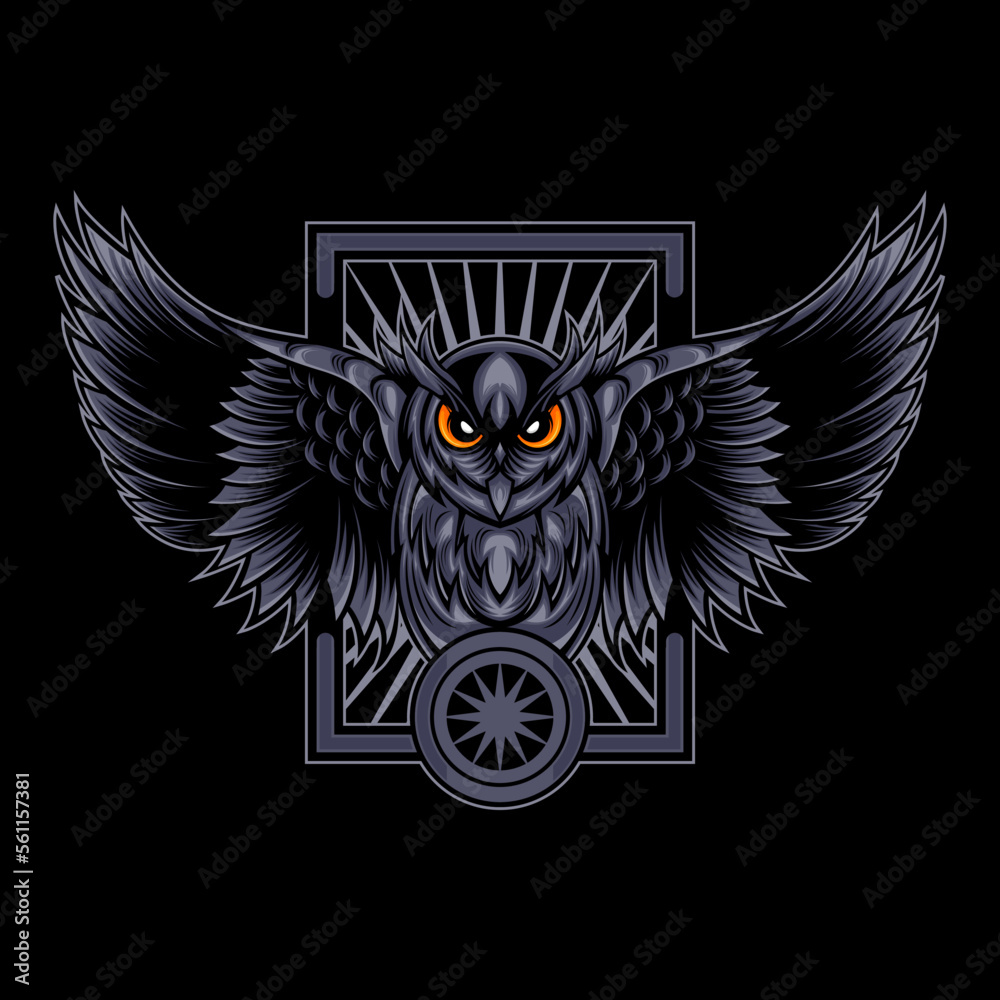 Owl and fream vector illustration