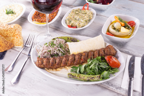 traditional turkish kebap with vegatables adana kebab urfa kebab