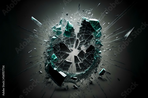 shattered glass, symbolising the destructive effects of substance abuse on an individual's life (AI Generated)