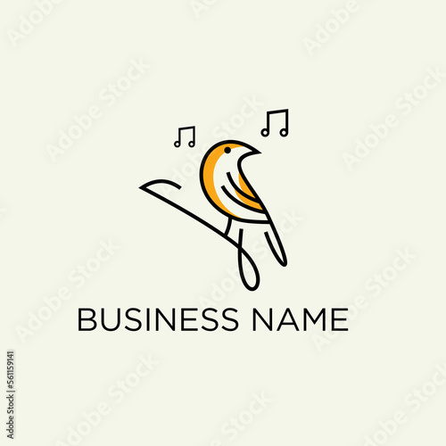 bird and music logo vector, bird contest logo inspiration, farm brand identity