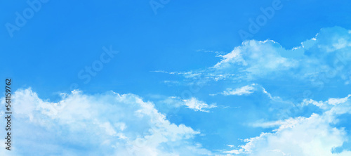 ダイナミックな爽やかな青空と雲の風景イラスト