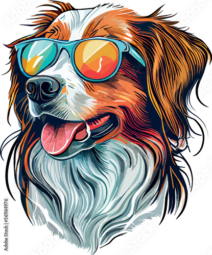 Cool dog wearing sunglasses