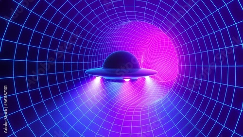 UFO and space-time tunnel loop