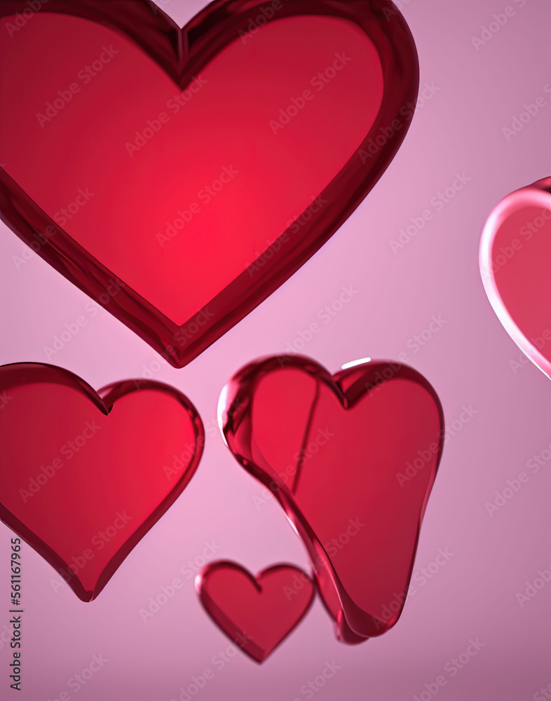 Red heart. Heart symbol love. Valentine's day. IA technology Red heart. Heart symbol love. Valentine's day. IA technology