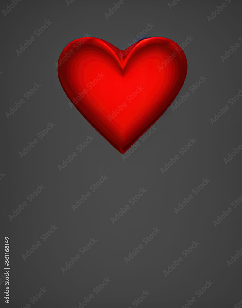 Red heart. Heart symbol love. Valentine's day. IA technology