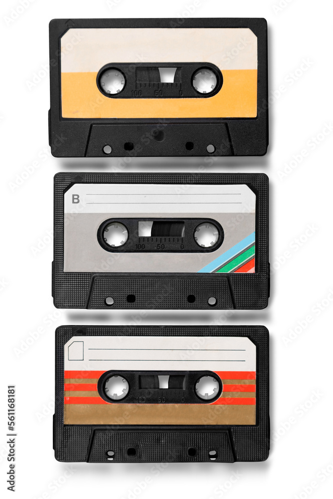 Fototapeta premium Old retro audio cassette tape 1980s