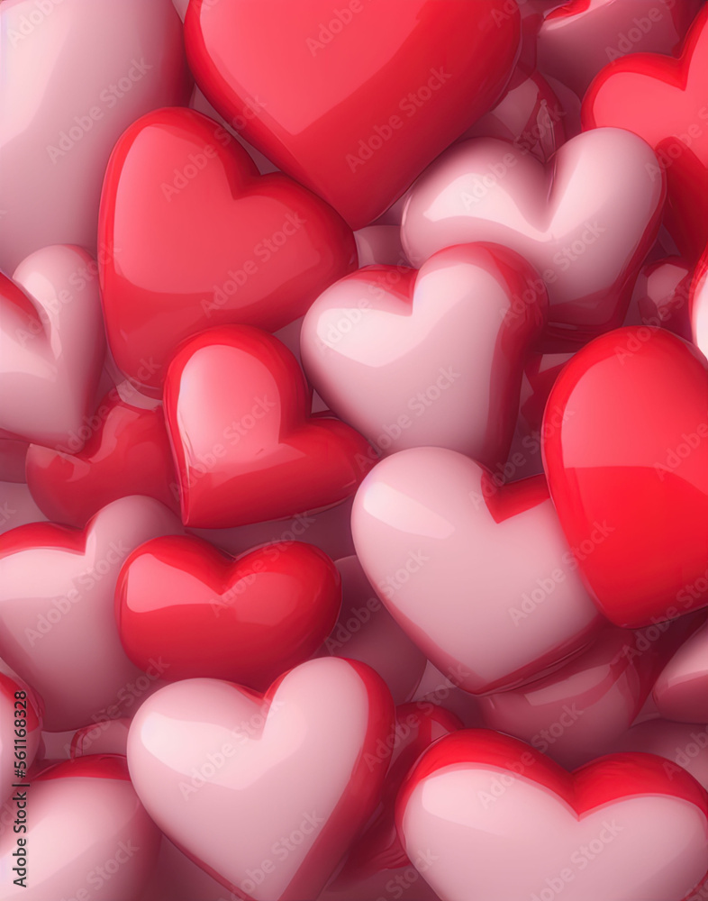 Red heart. Heart symbol love. Valentine's day. IA technology