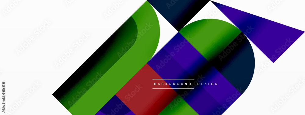 Minimal geometric abstract background. Circle square and triangle design. Trendy techno business template for wallpaper, banner, background or landing Minimal geometric abstract background. Circle square and triangle design. Trendy techno business template for wallpaper, banner, background or landing