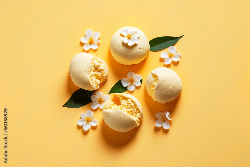 Japanese ice cream Mochi in rice dough. Traditional Japanese dessert on