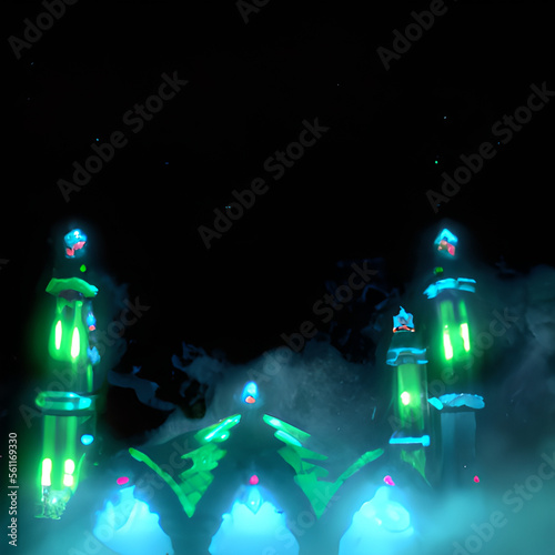 islamic night futuristic mosque, space, nebulae, stars generative ai