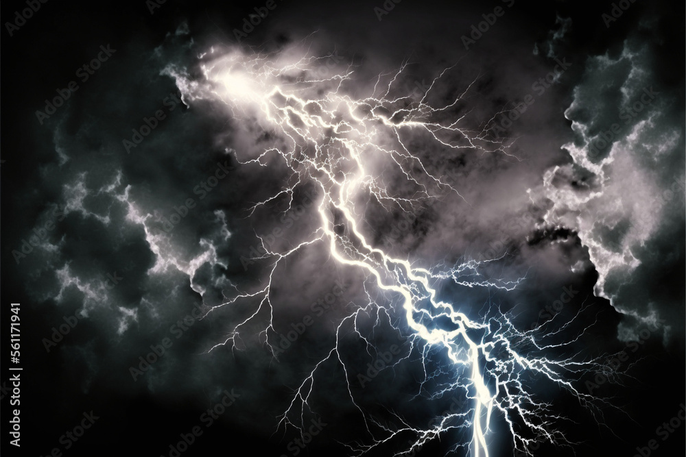 Beautiful lightning and thunder illustration Beautiful lightning and thunder illustration