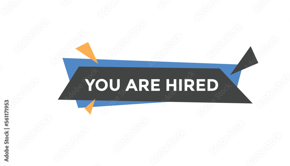 You are hired button web banner templates. Vector Illustration