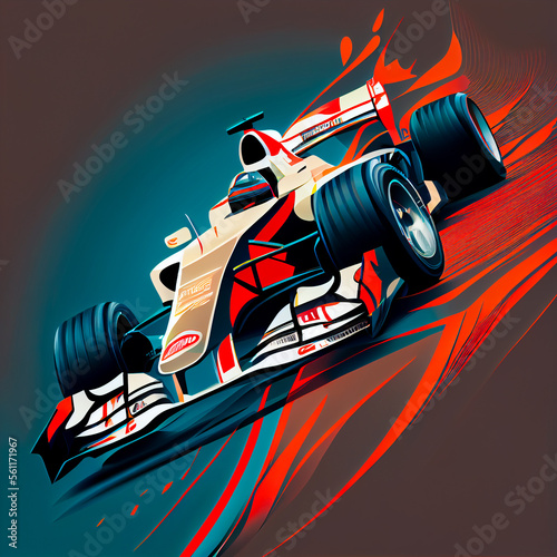 Car, F1, race, motor, sports, illustration, cartoon, speed