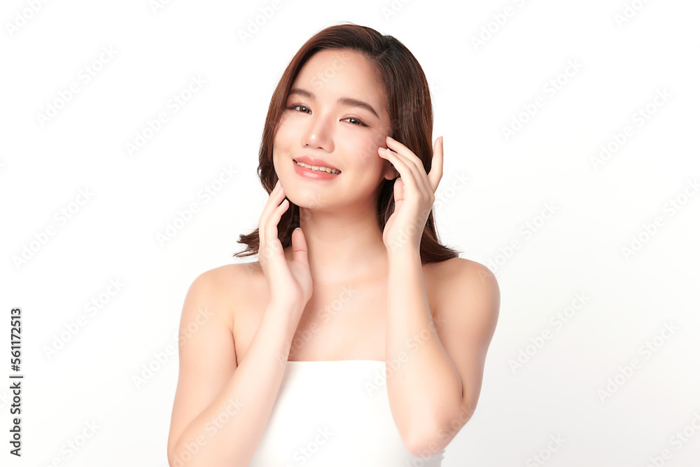 Beautiful young asian woman with clean fresh skin on white background, Face care, Facial treatment, Cosmetology, beauty and spa, Asian women portrait. Beautiful young asian woman with clean fresh skin on white background, Face care, Facial treatment, Cosmetology, beauty and spa, Asian women portrait.